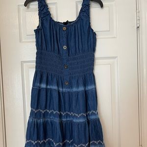 Womens Denim Tiered Dress